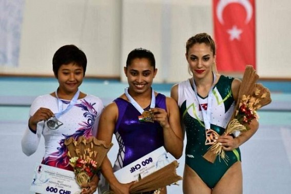 Dipa wins gold at Artistic Gymnastics World Challenge Cup